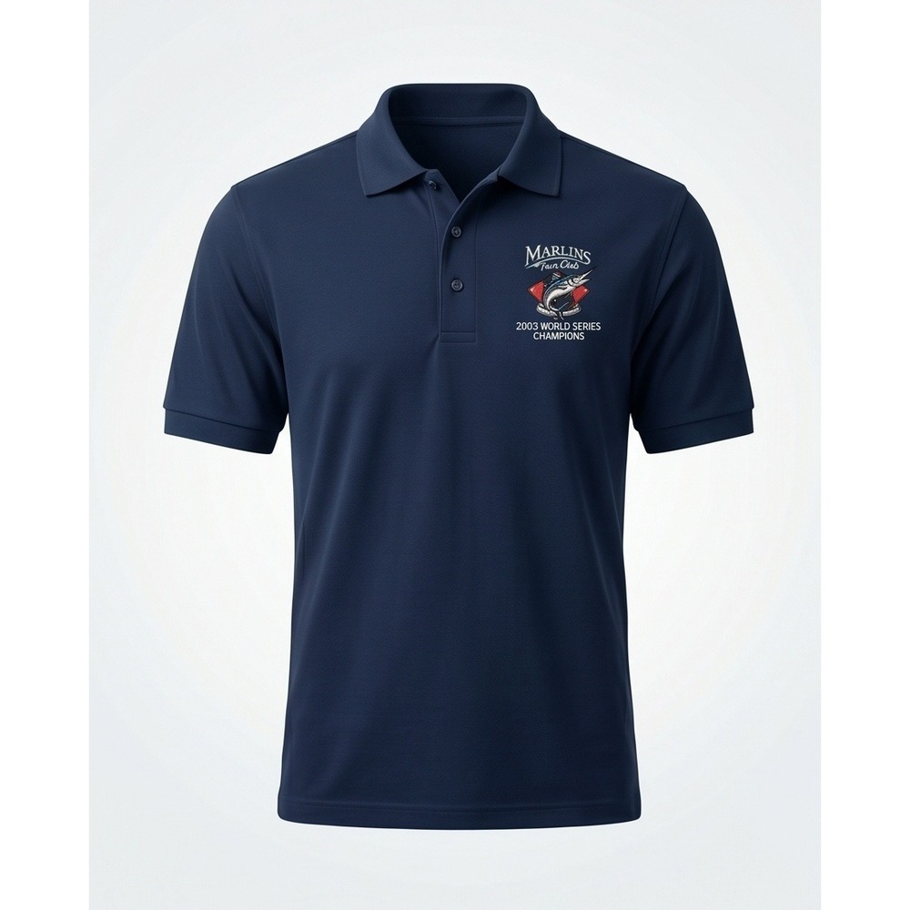 Antigua Mens XL Florida Marlins 2003 World‎ Series Champions Polo Shirt Blue NWT